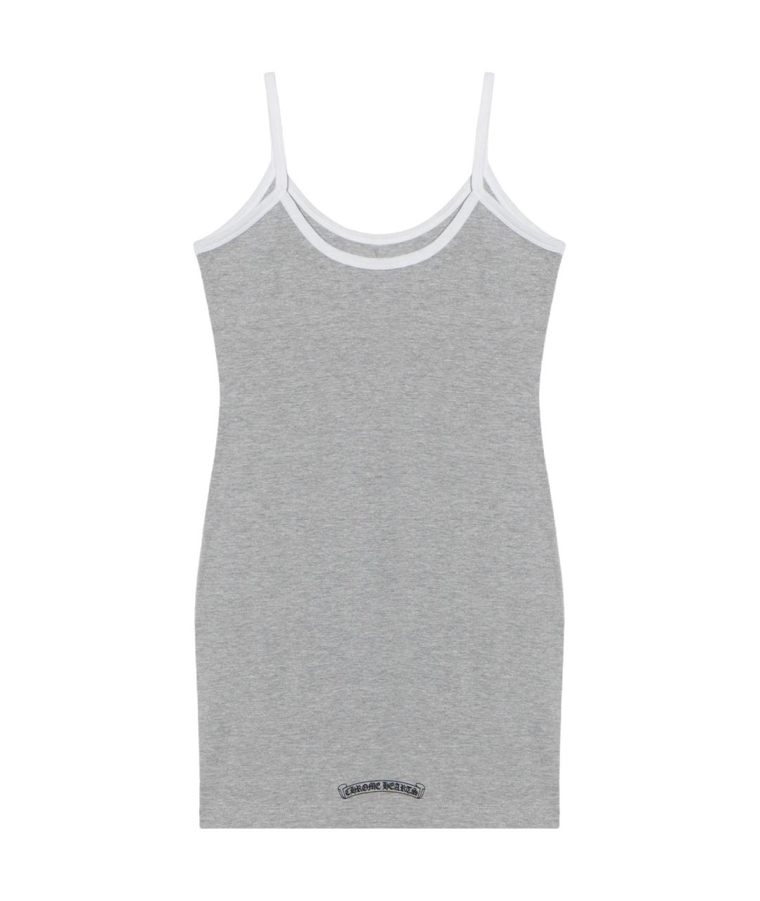 CHROME HEARTS Серое хлопковое повседневное платье, фото 2