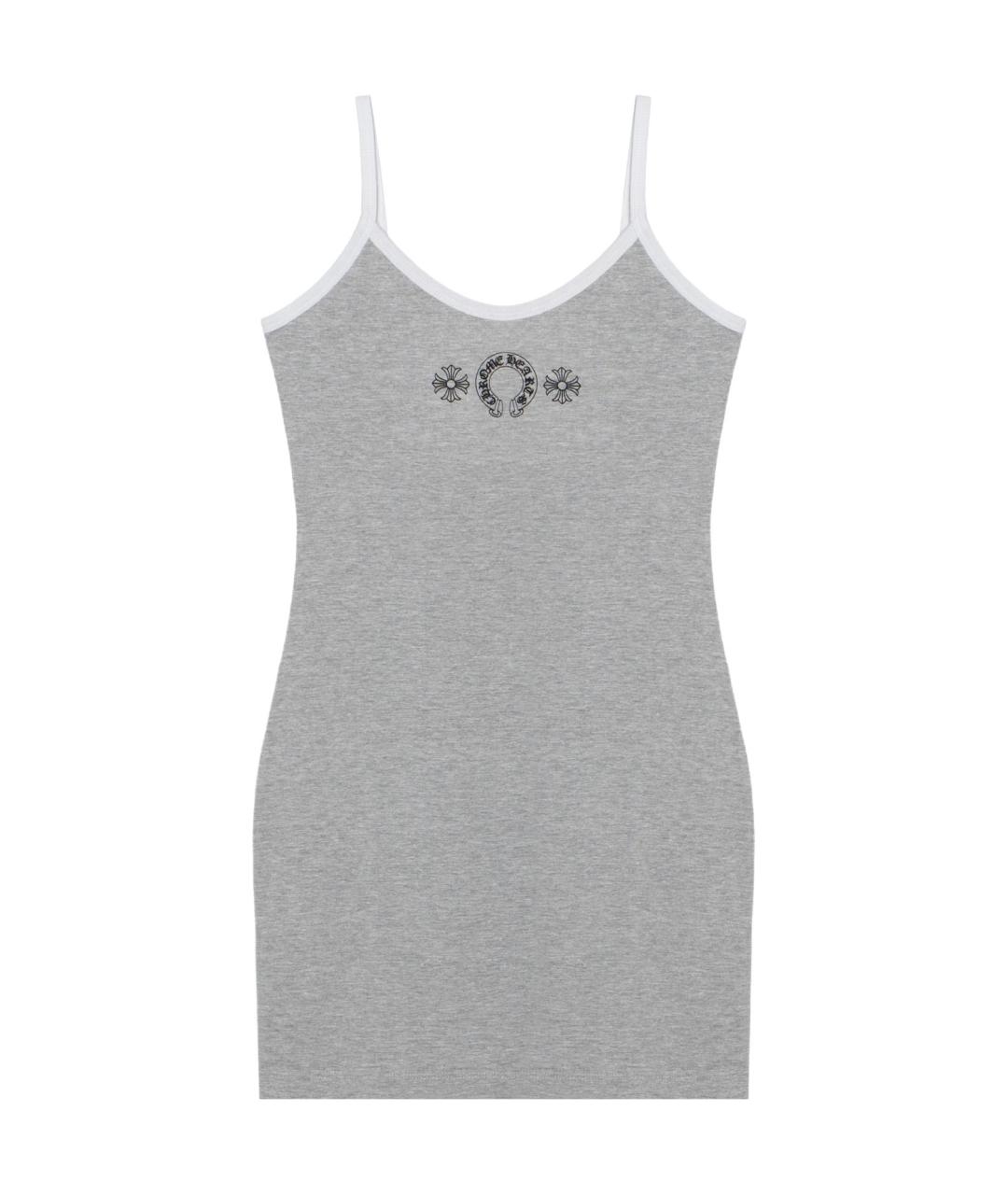 CHROME HEARTS Серое хлопковое повседневное платье, фото 1