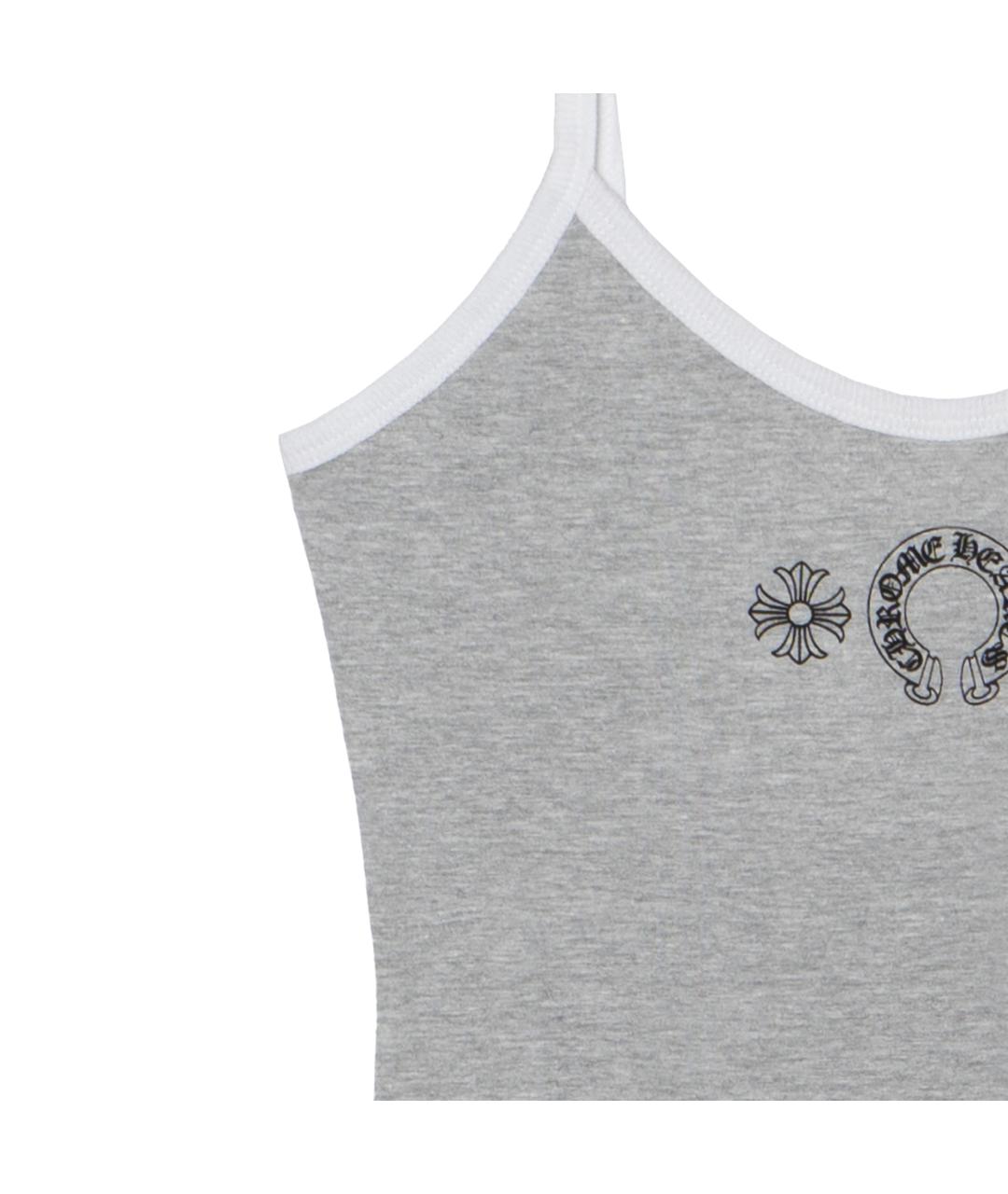 CHROME HEARTS Серое хлопковое повседневное платье, фото 6