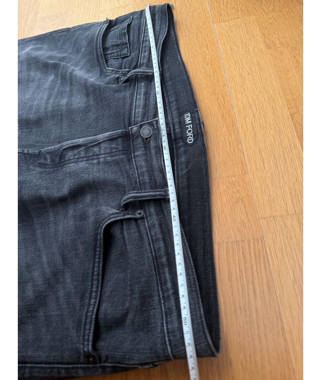 TOM FORD Черные хлопко-полиэстеровые прямые джинсы, фото 7