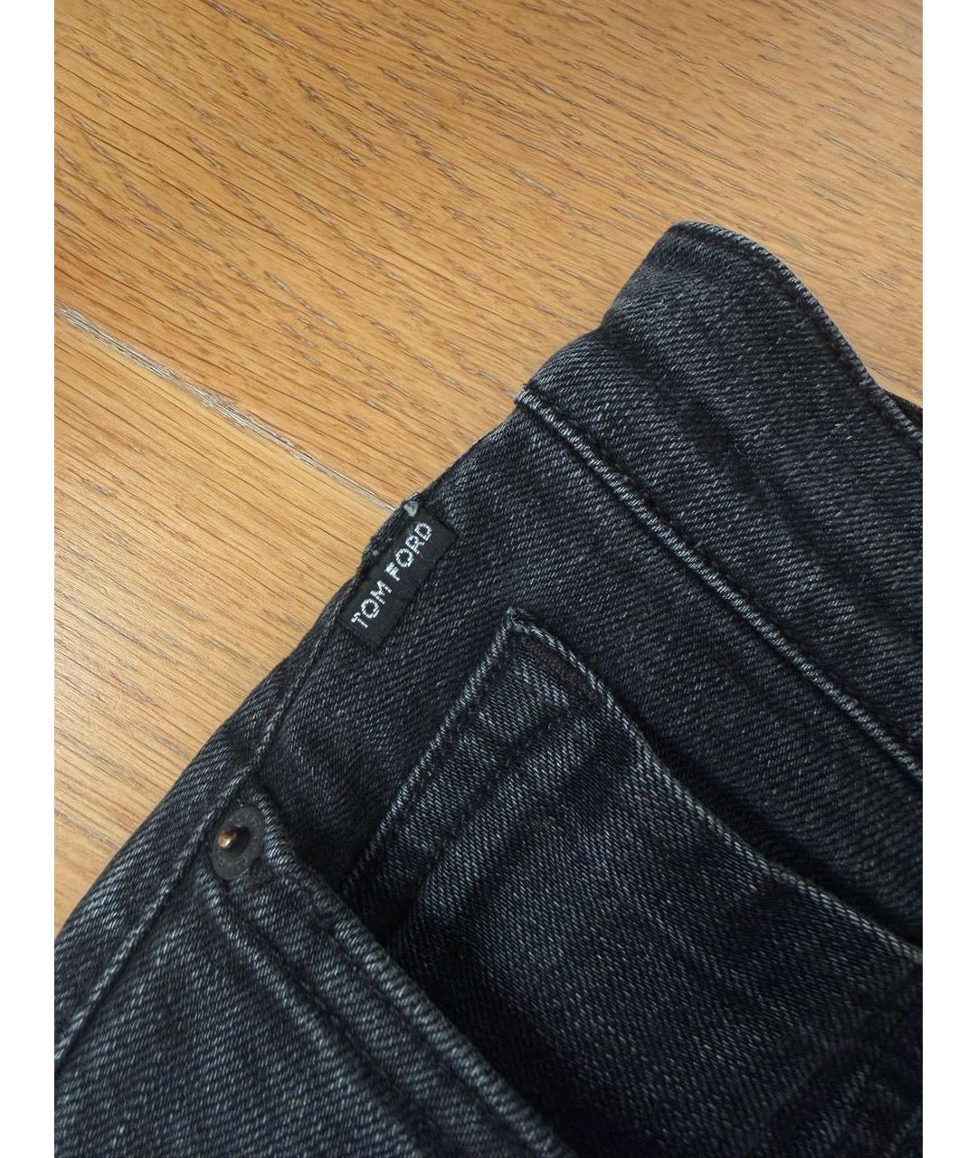 TOM FORD Черные хлопко-полиэстеровые прямые джинсы, фото 6