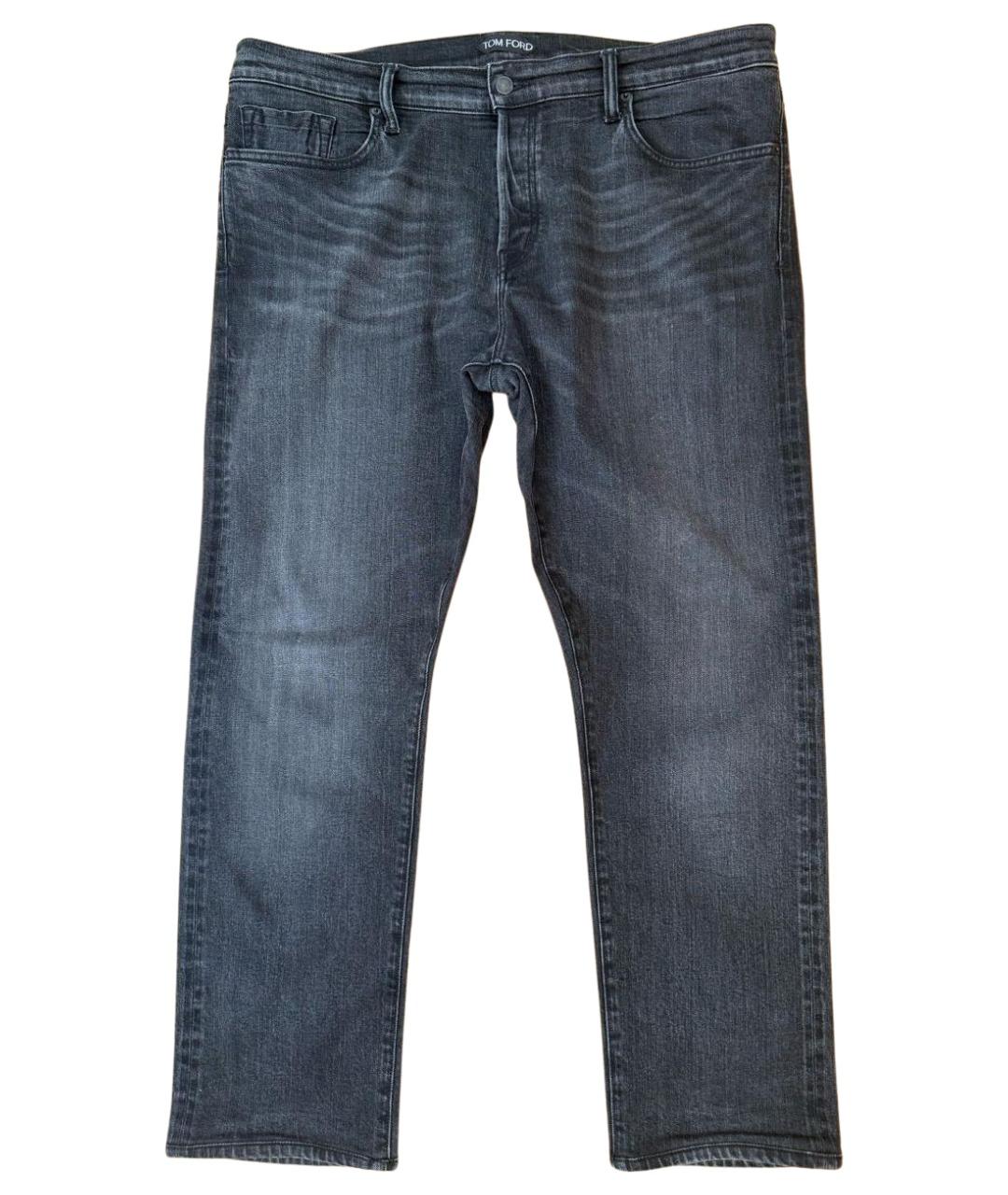 TOM FORD Черные хлопко-полиэстеровые прямые джинсы, фото 1