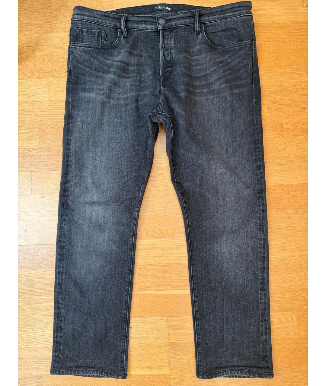 TOM FORD Черные хлопко-полиэстеровые прямые джинсы, фото 9