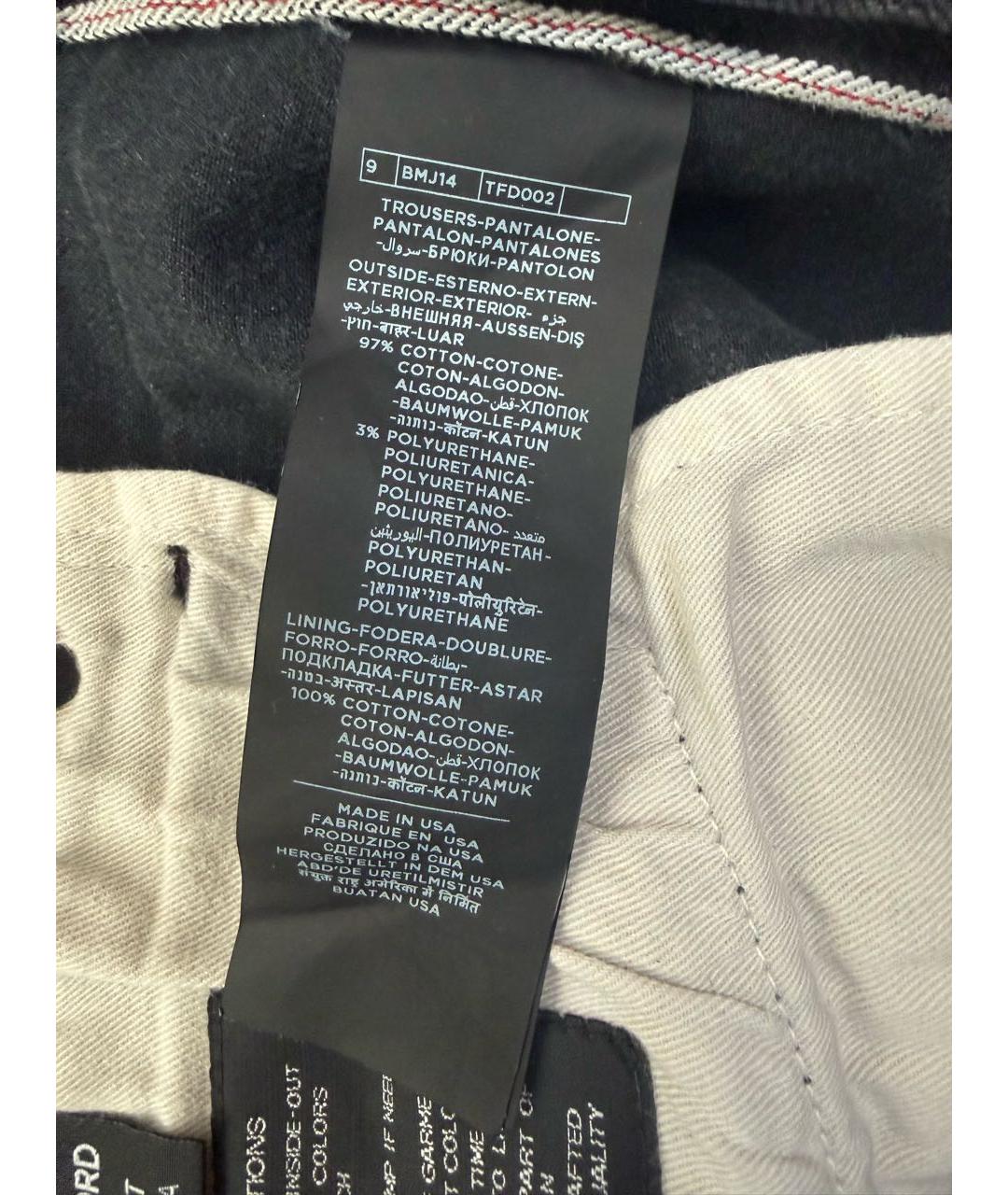 TOM FORD Черные хлопко-полиэстеровые прямые джинсы, фото 5