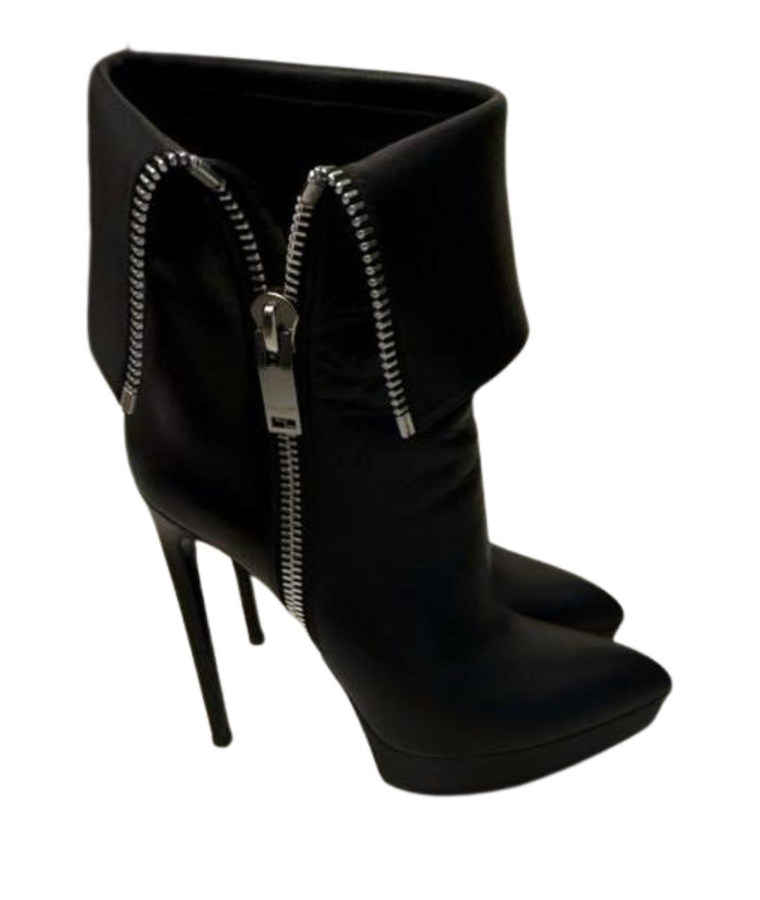 SAINT LAURENT Черные кожаные ботильоны, фото 1