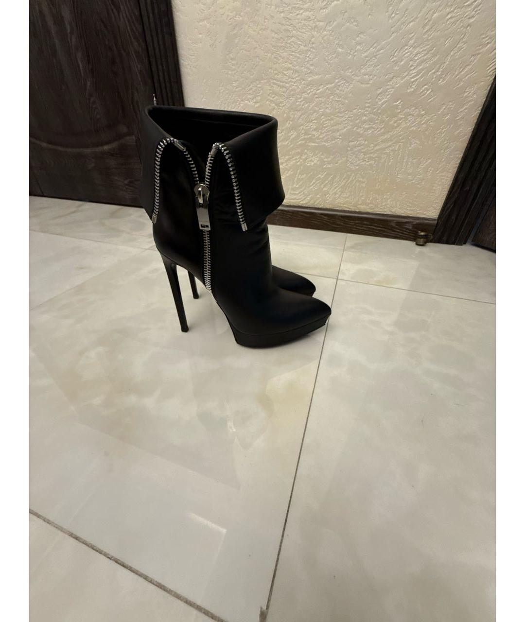 SAINT LAURENT Черные кожаные ботильоны, фото 6
