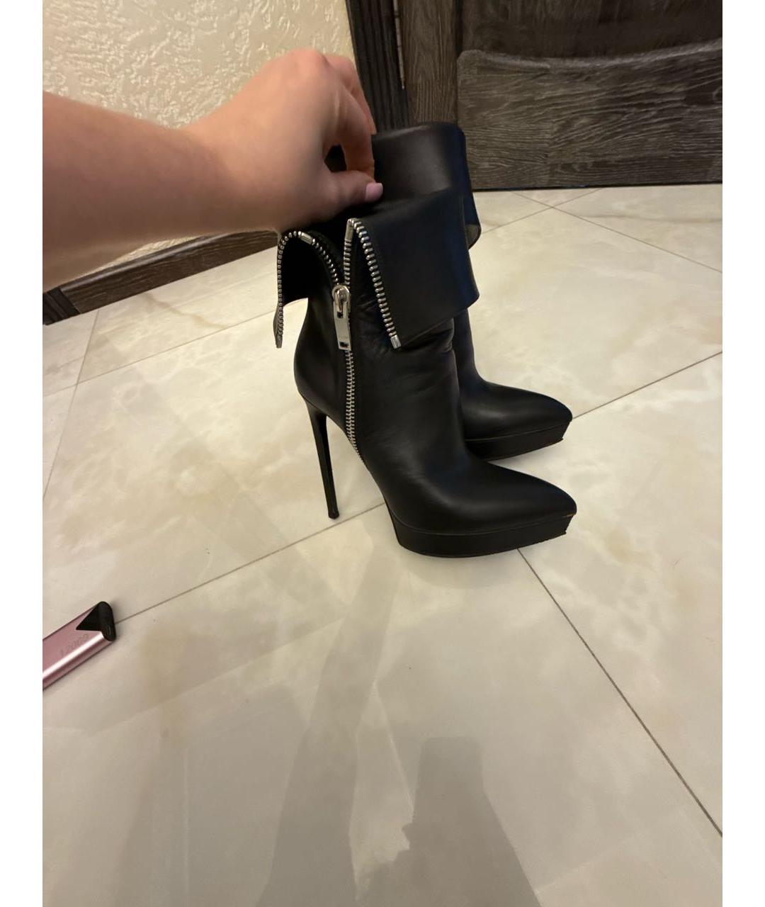 SAINT LAURENT Черные кожаные ботильоны, фото 5