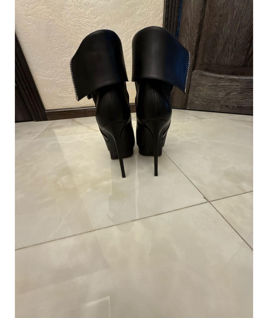 SAINT LAURENT Черные кожаные ботильоны, фото 4