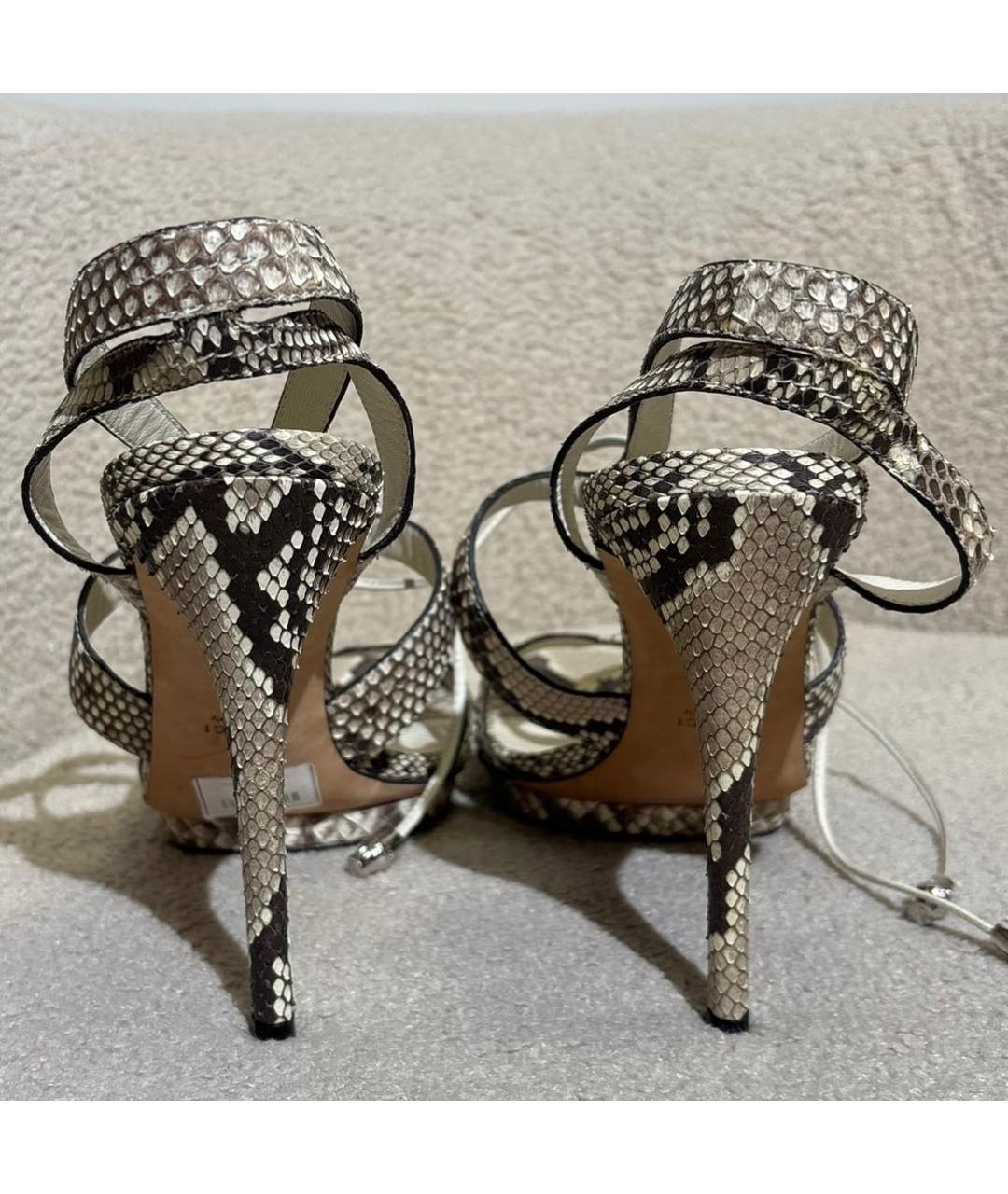 GUCCI Бежевые кожаные босоножки, фото 4