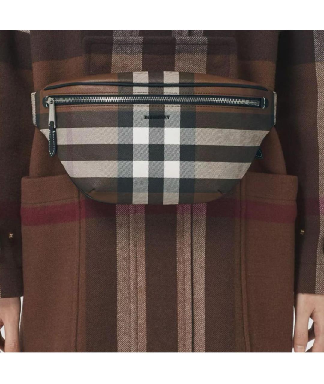 BURBERRY Коричневая кожаная сумка с короткими ручками, фото 7