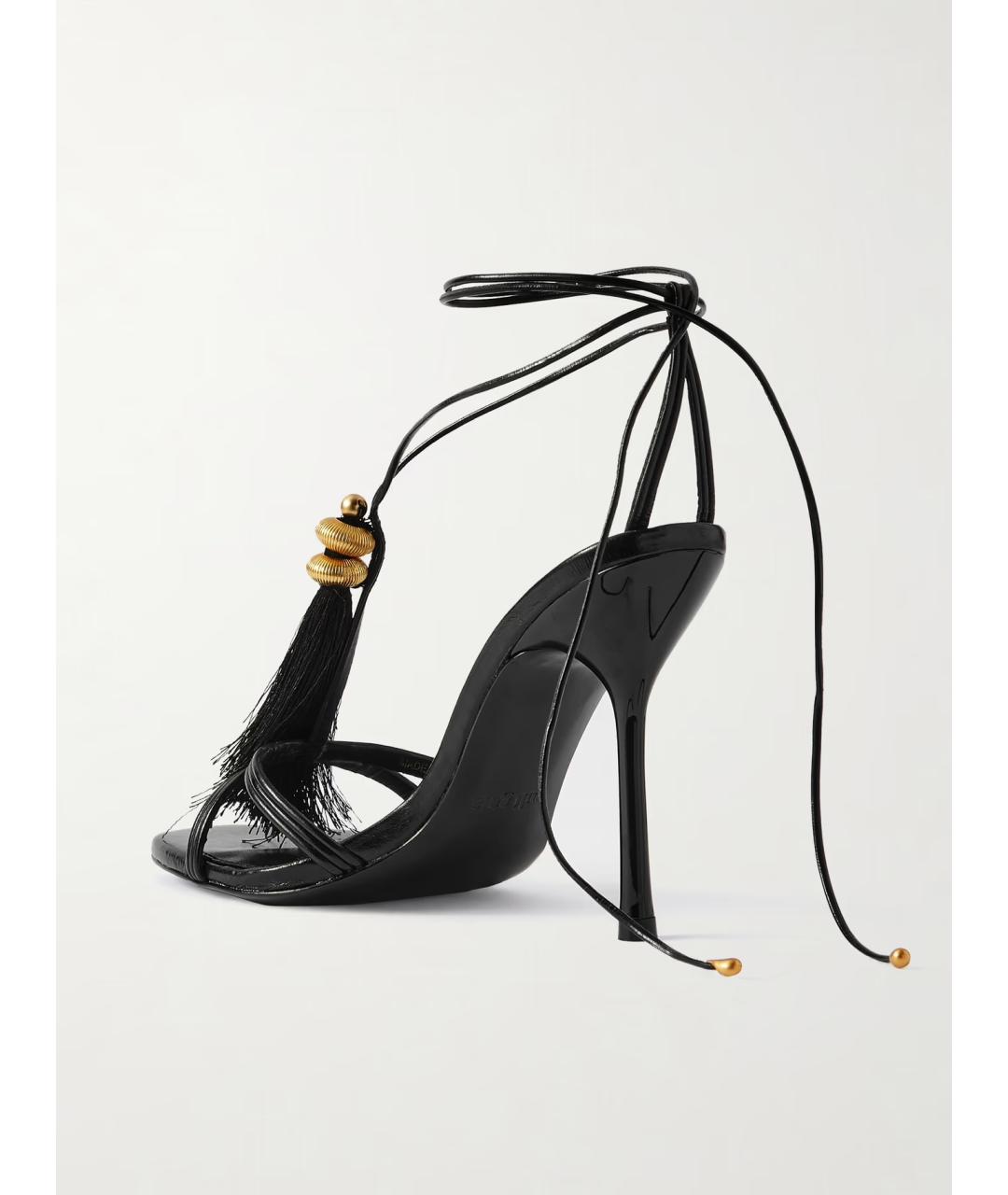 CULT GAIA Черные кожаные босоножки, фото 3