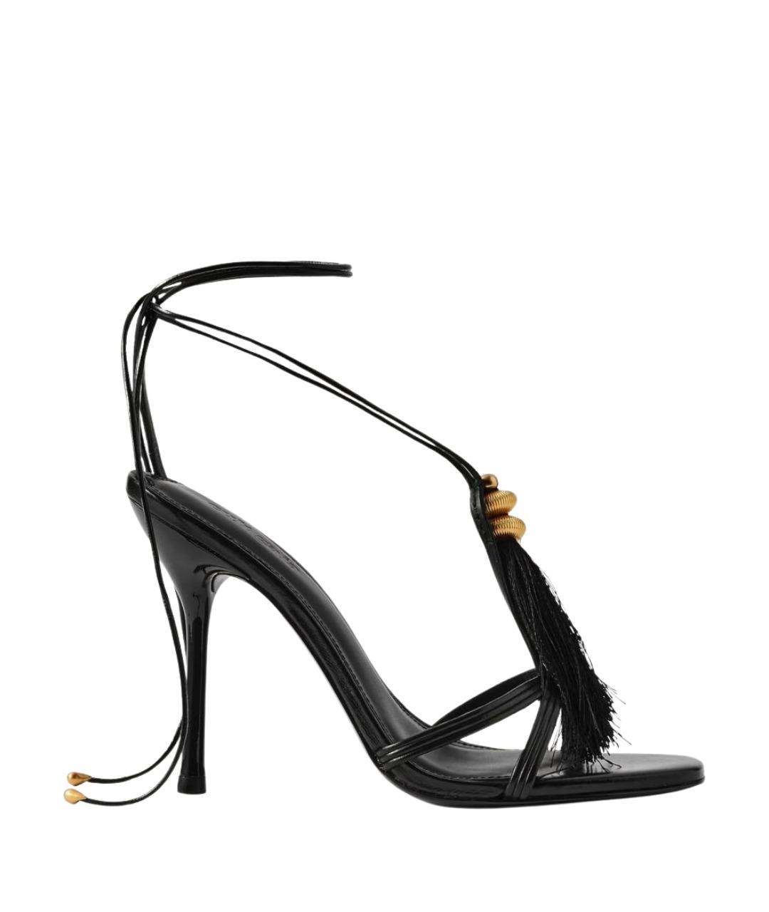 CULT GAIA Черные кожаные босоножки, фото 1