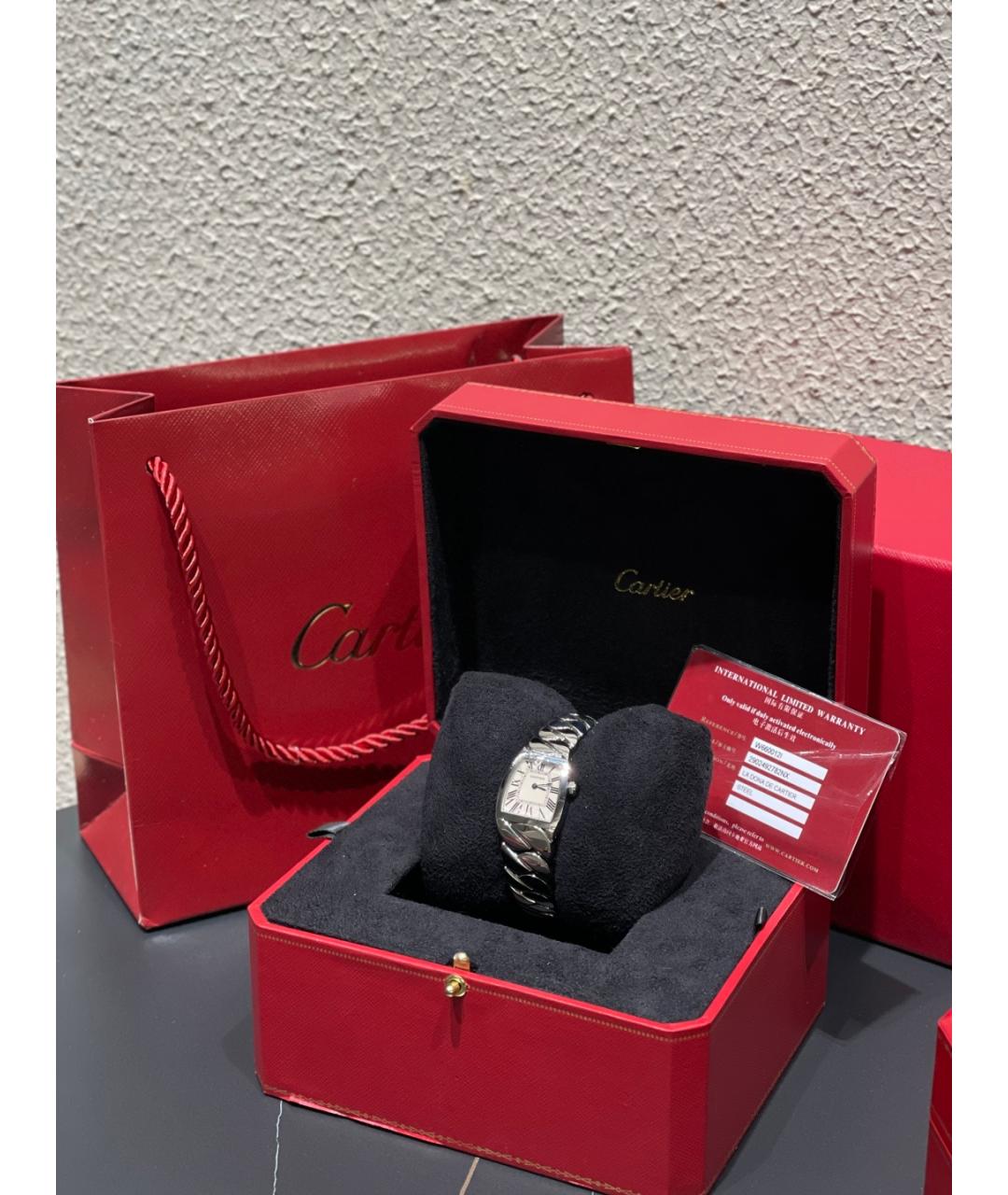 CARTIER Белые металлические часы, фото 9