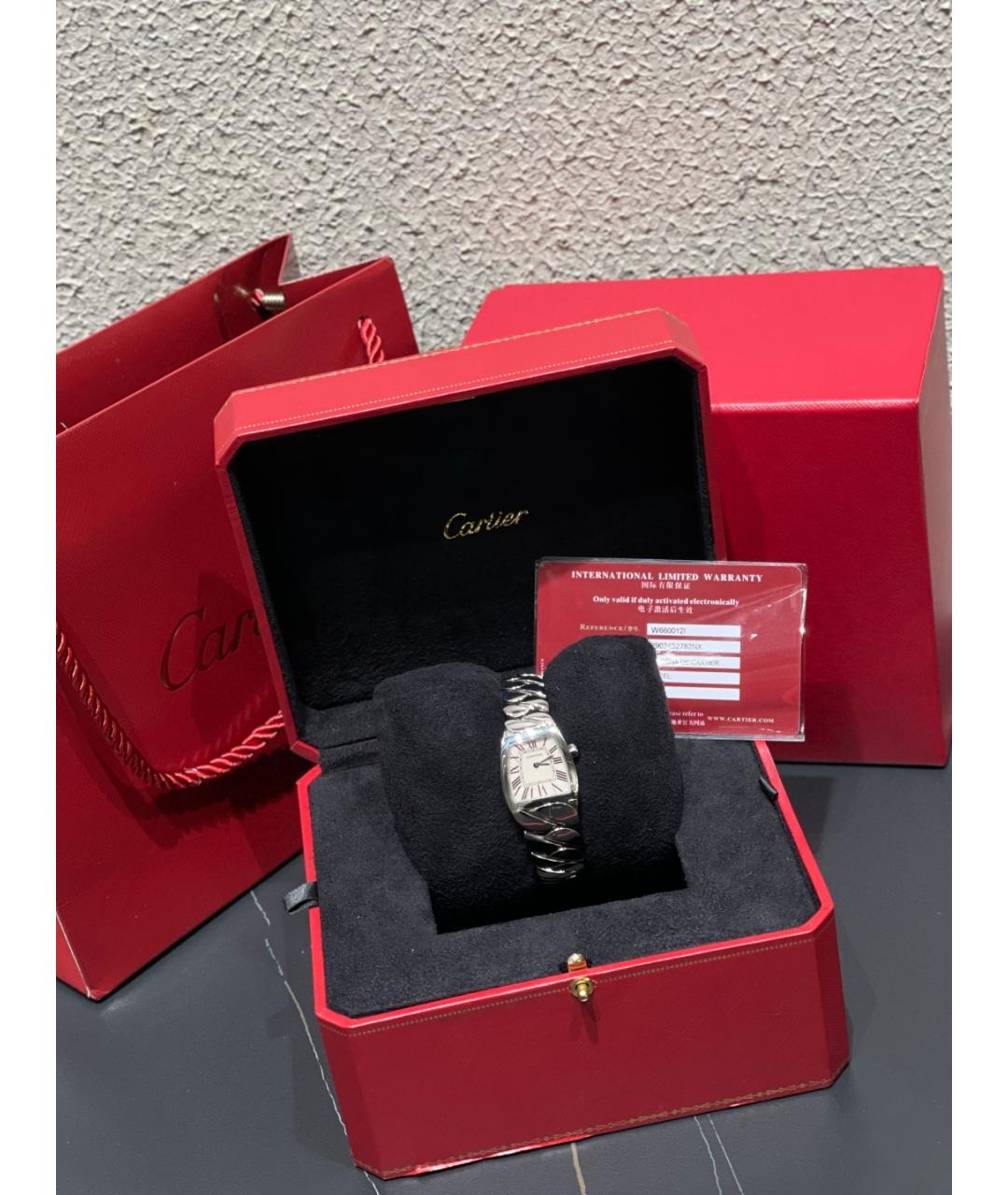 CARTIER Белые металлические часы, фото 4