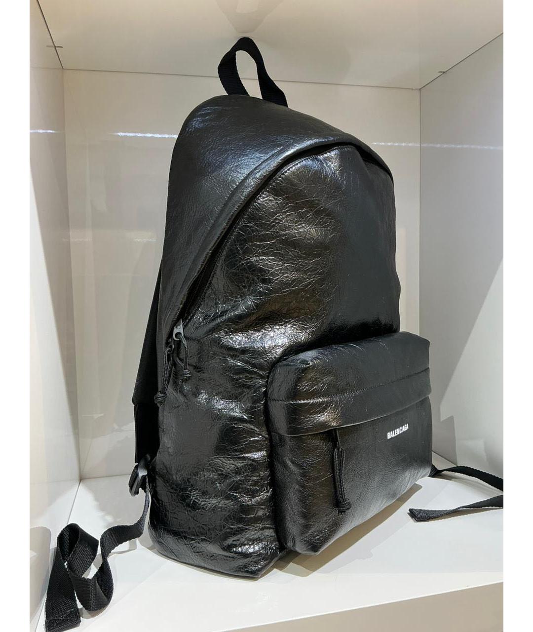 BALENCIAGA Черный кожаный рюкзак, фото 3