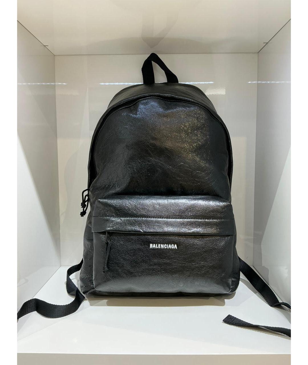 BALENCIAGA Черный кожаный рюкзак, фото 2