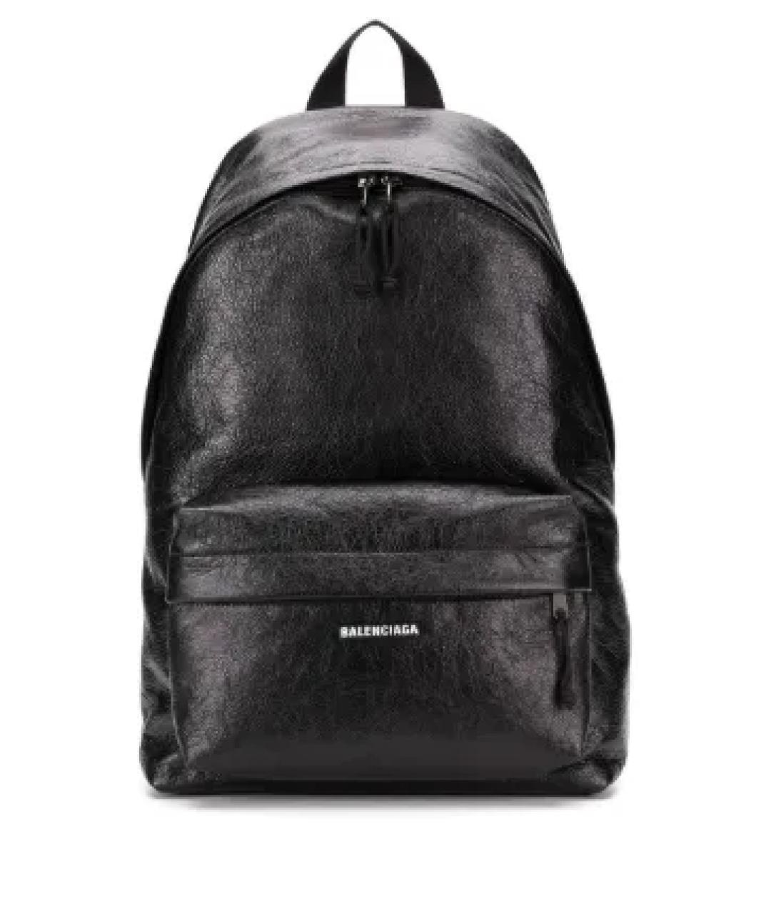 BALENCIAGA Черный кожаный рюкзак, фото 1
