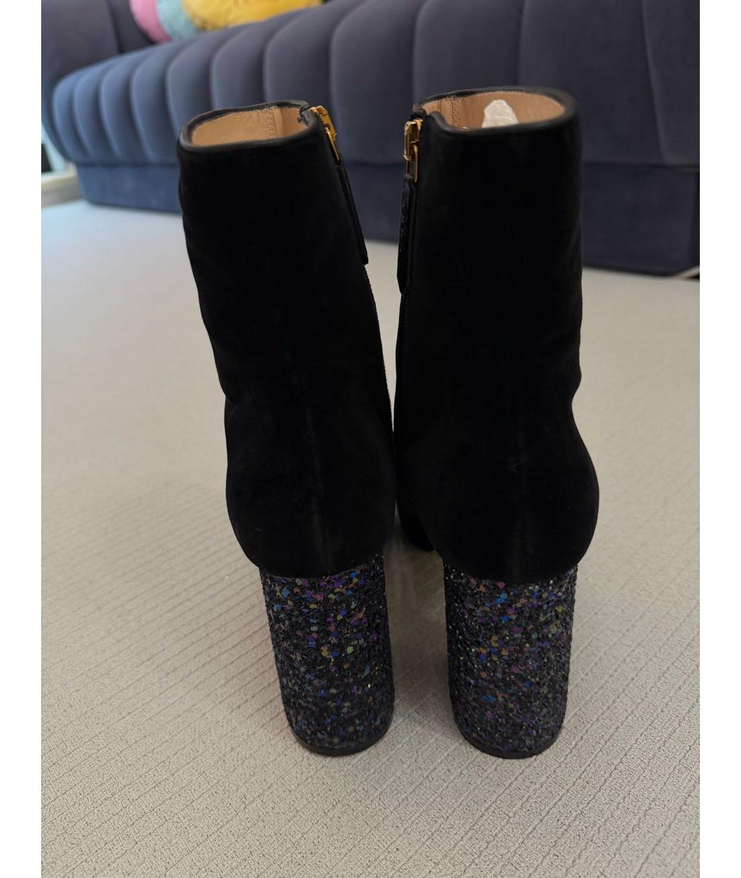 GUCCI Темно-синие бархатные ботильоны, фото 3