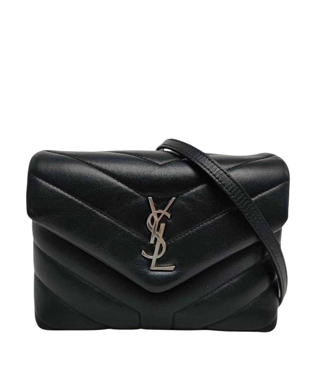 SAINT LAURENT Черная кожаная сумка через плечо, фото 1