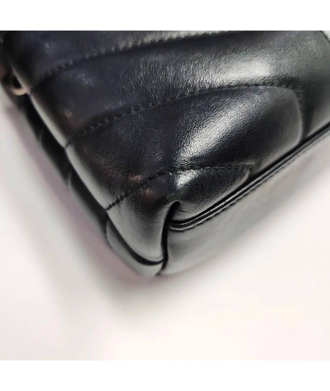 SAINT LAURENT Черная кожаная сумка через плечо, фото 7