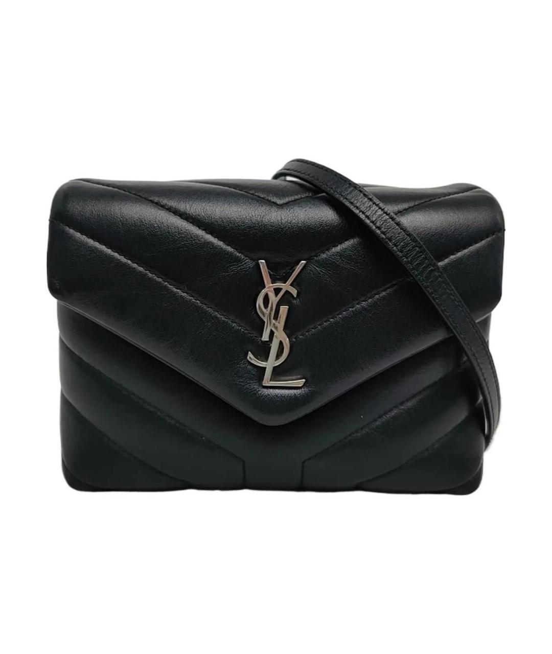 SAINT LAURENT Черная кожаная сумка через плечо, фото 9
