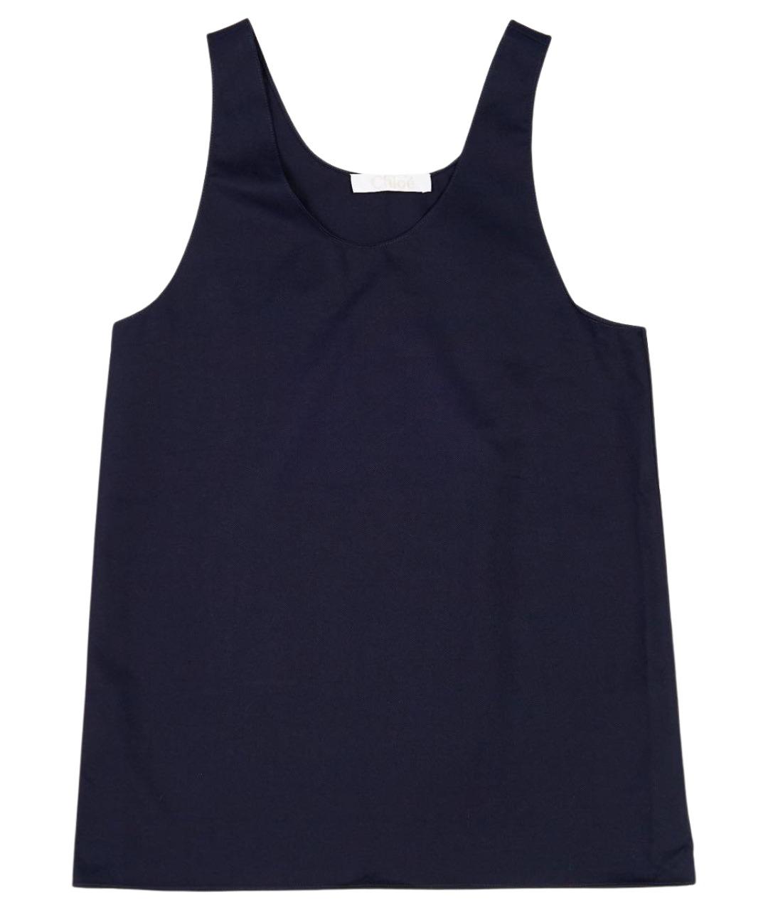 CHLOE Темно-синий хлопковый сарафан, фото 1