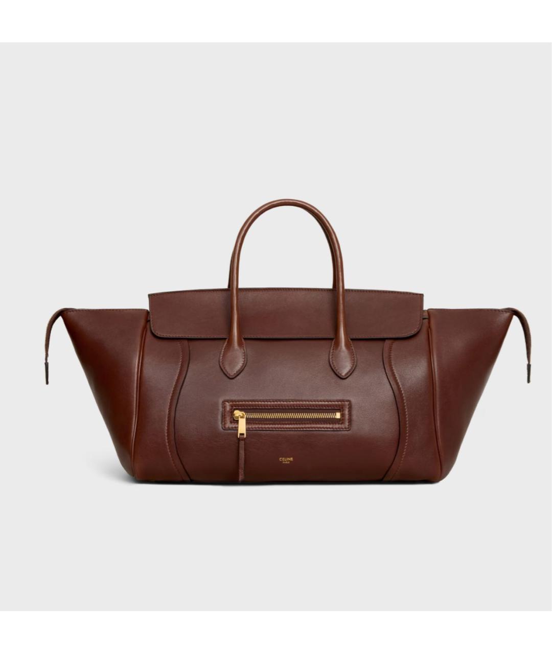 CELINE Коричневая кожаная сумка тоут, фото 5