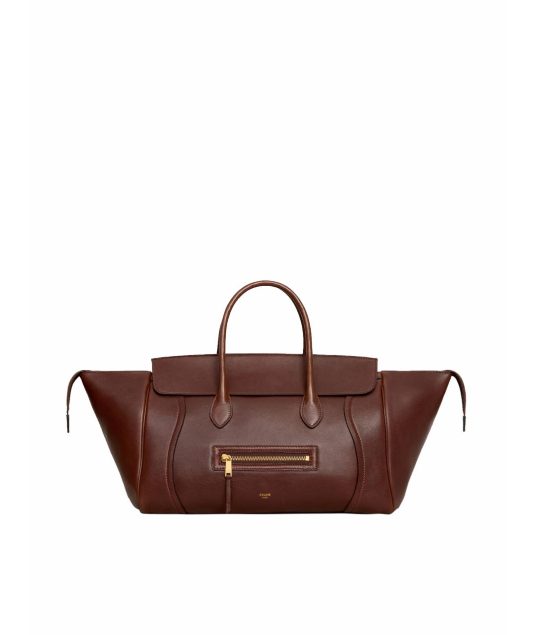 CELINE Коричневая кожаная сумка тоут, фото 1