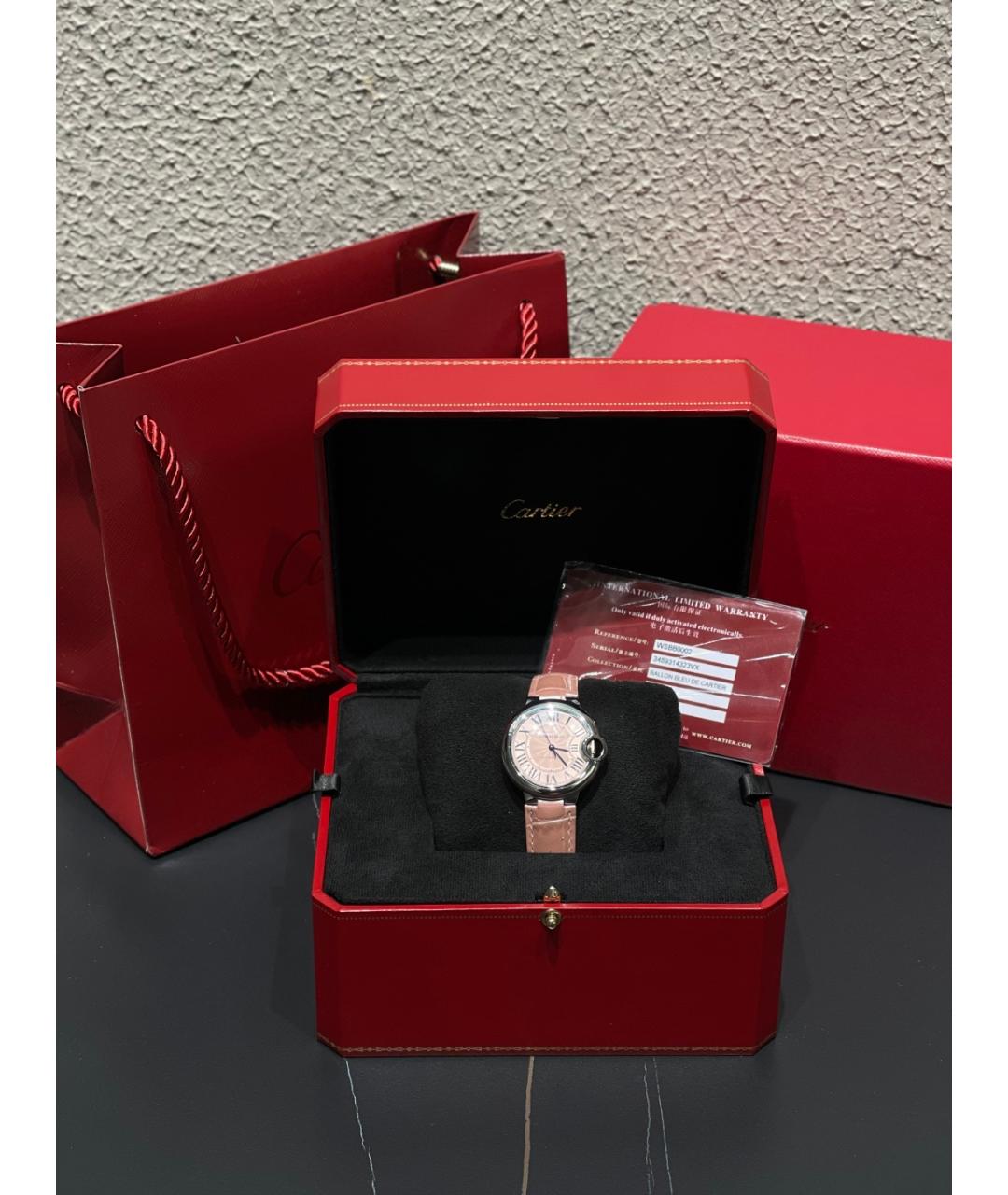 CARTIER Розовые металлические часы, фото 2