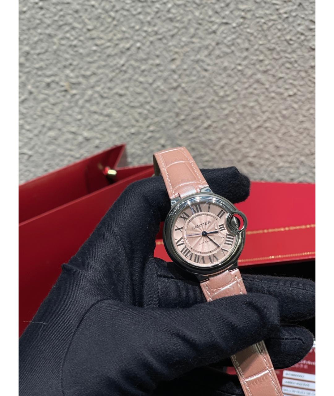 CARTIER Розовые металлические часы, фото 10