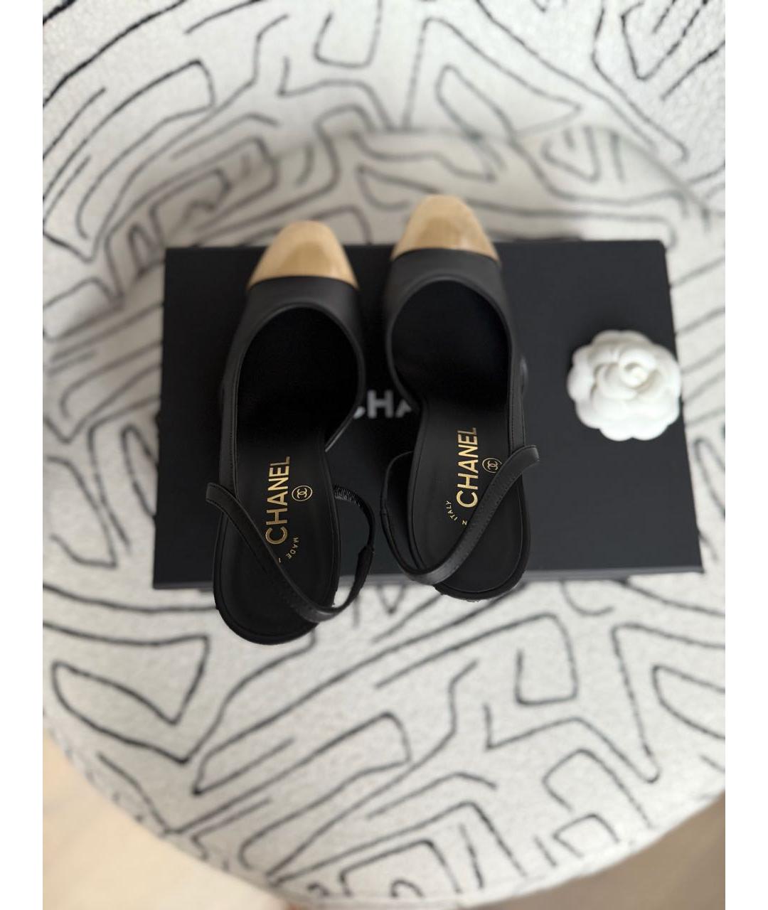 CHANEL Черные кожаные туфли, фото 3