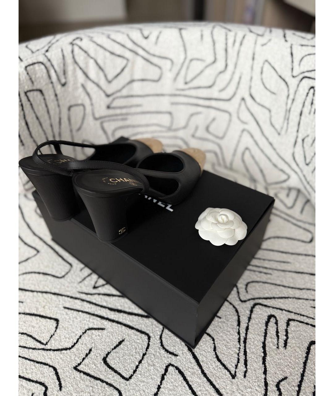 CHANEL Черные кожаные туфли, фото 4