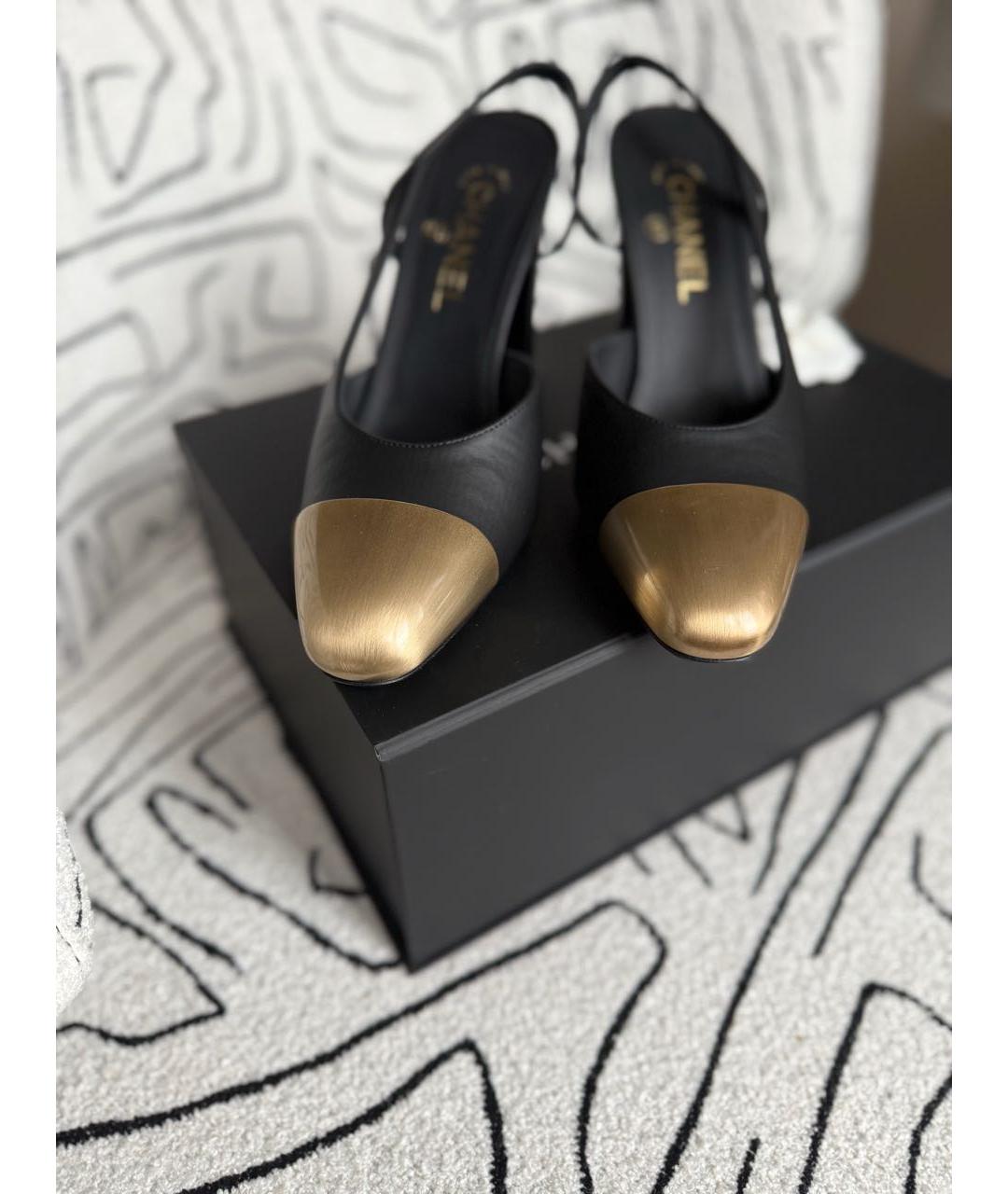 CHANEL Черные кожаные туфли, фото 2