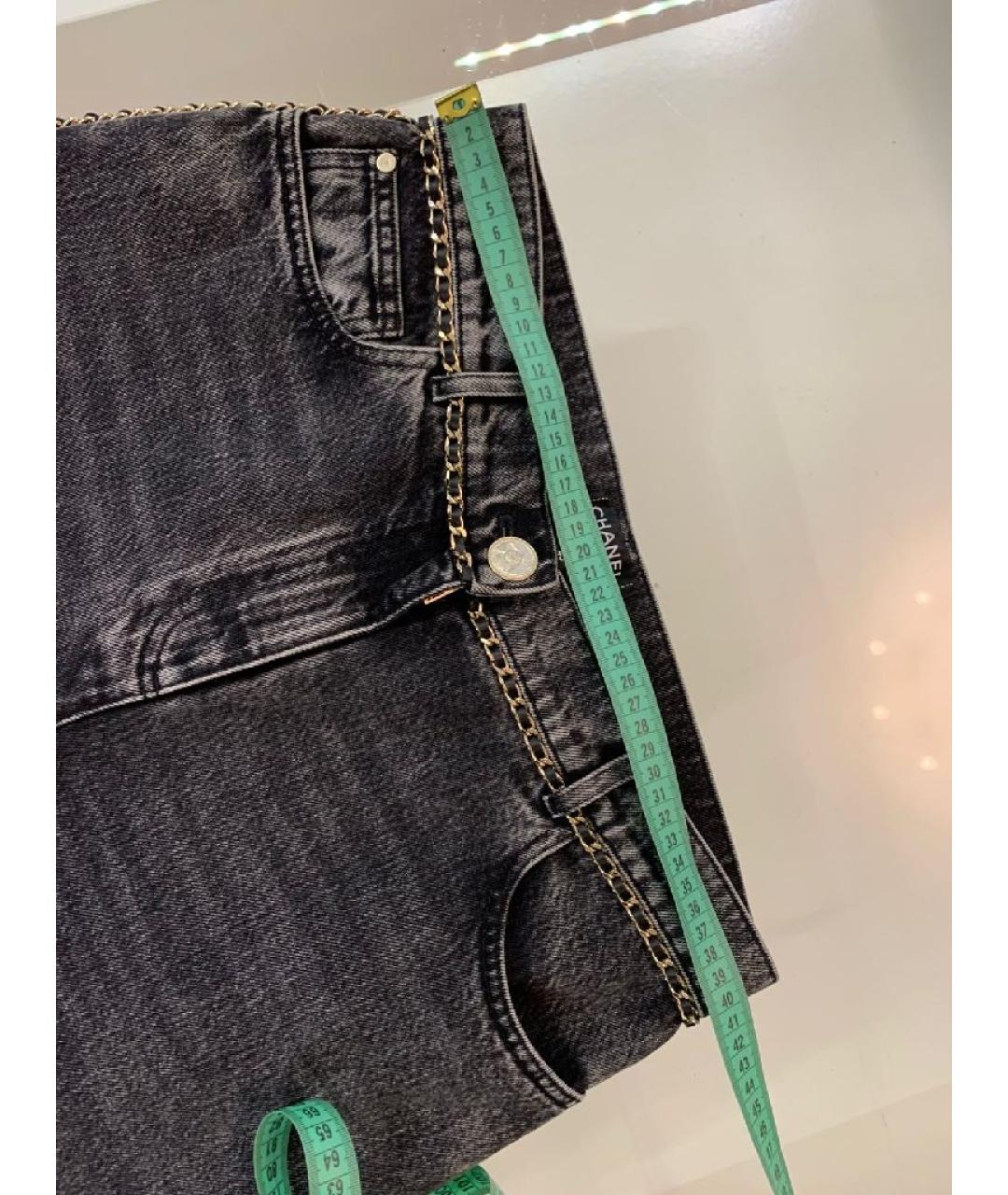 CHANEL Серые хлопковые прямые джинсы, фото 6