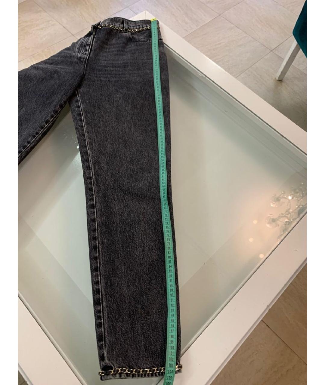 CHANEL Серые хлопковые прямые джинсы, фото 8