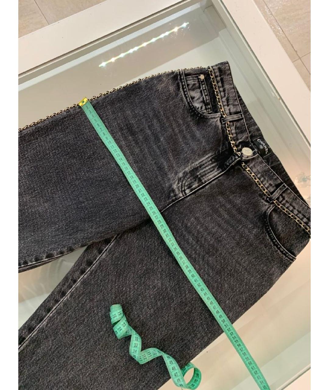 CHANEL Серые хлопковые прямые джинсы, фото 7
