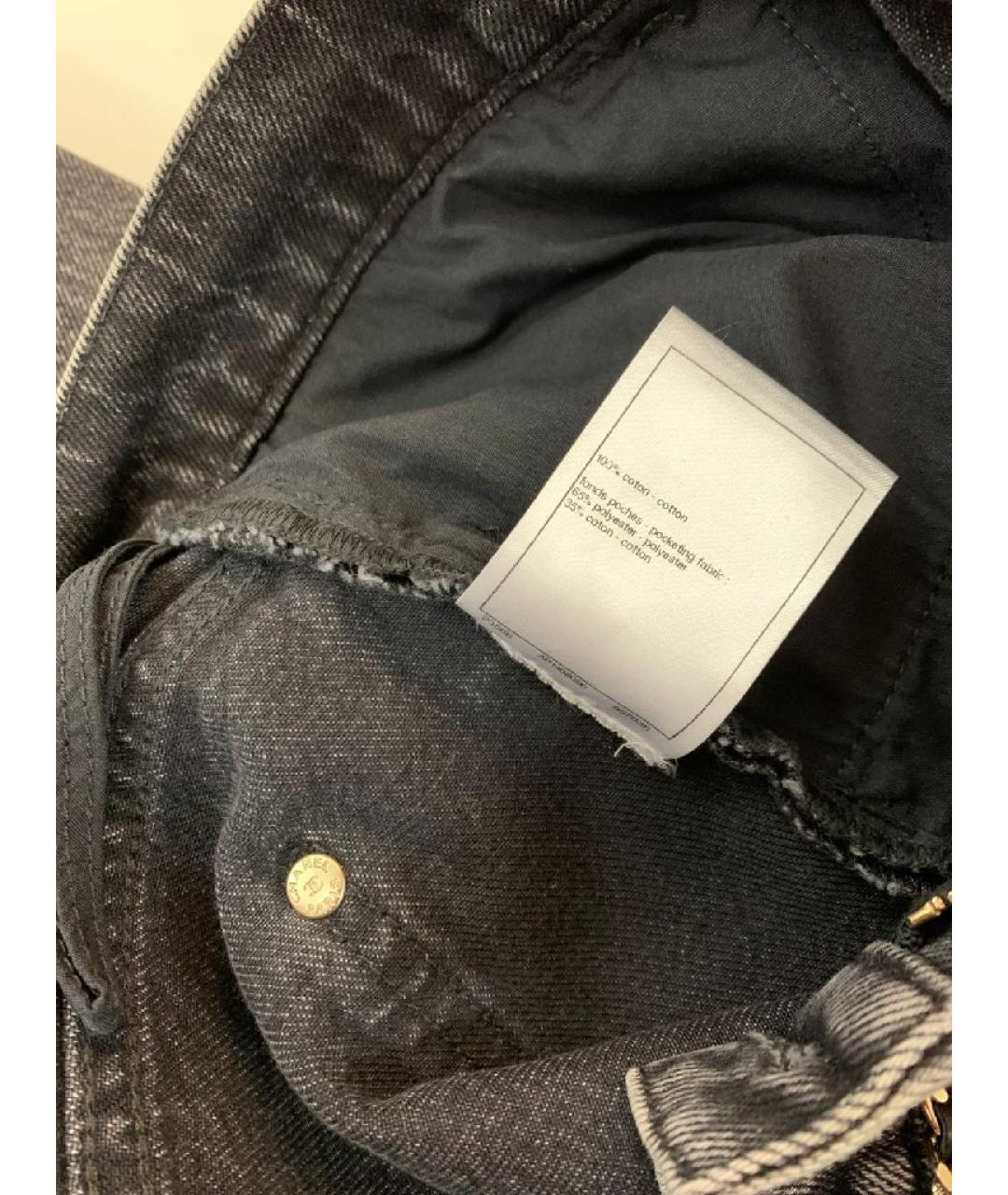 CHANEL Серые хлопковые прямые джинсы, фото 5