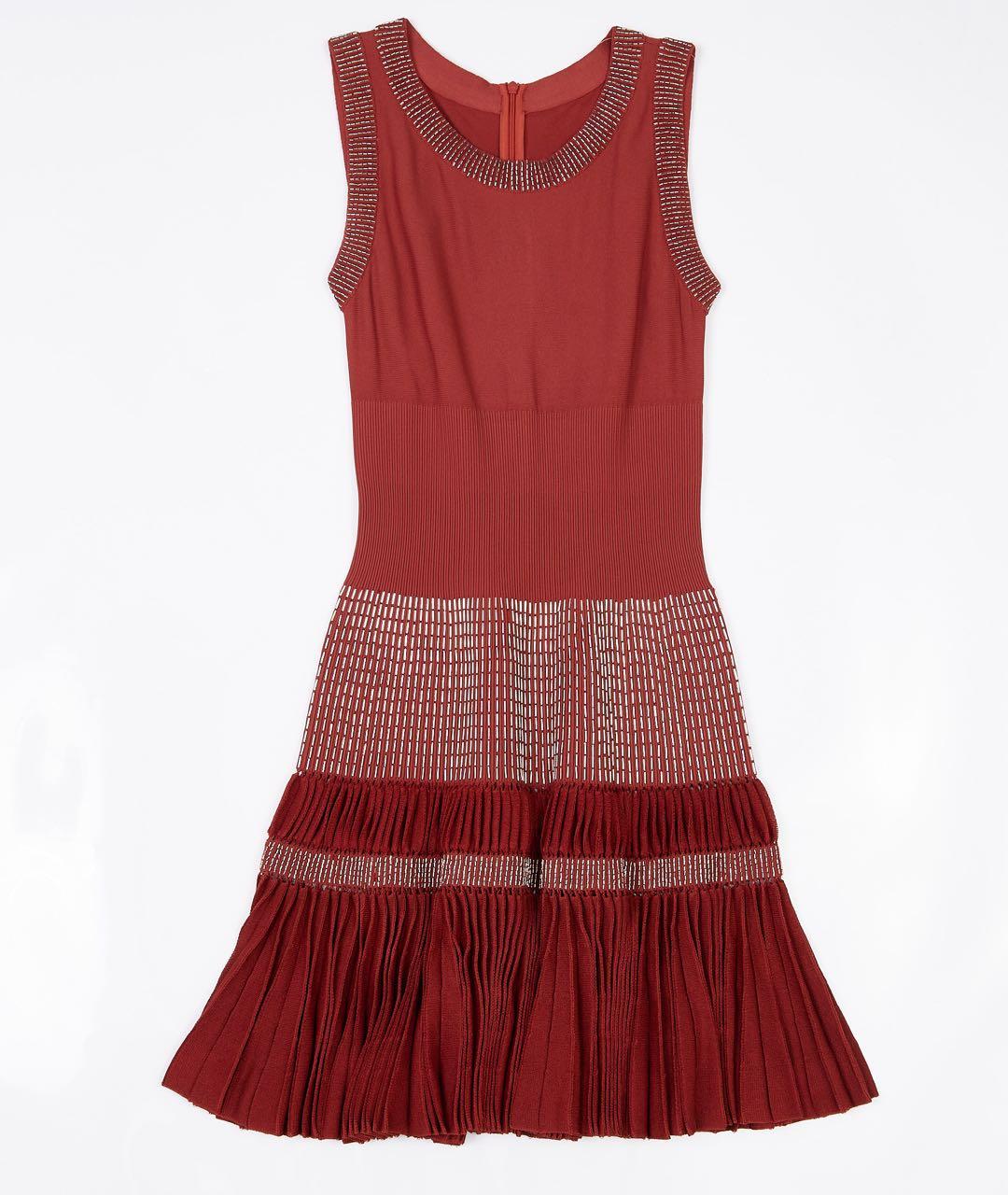 ALAIA Красное шелковое повседневное платье, фото 4