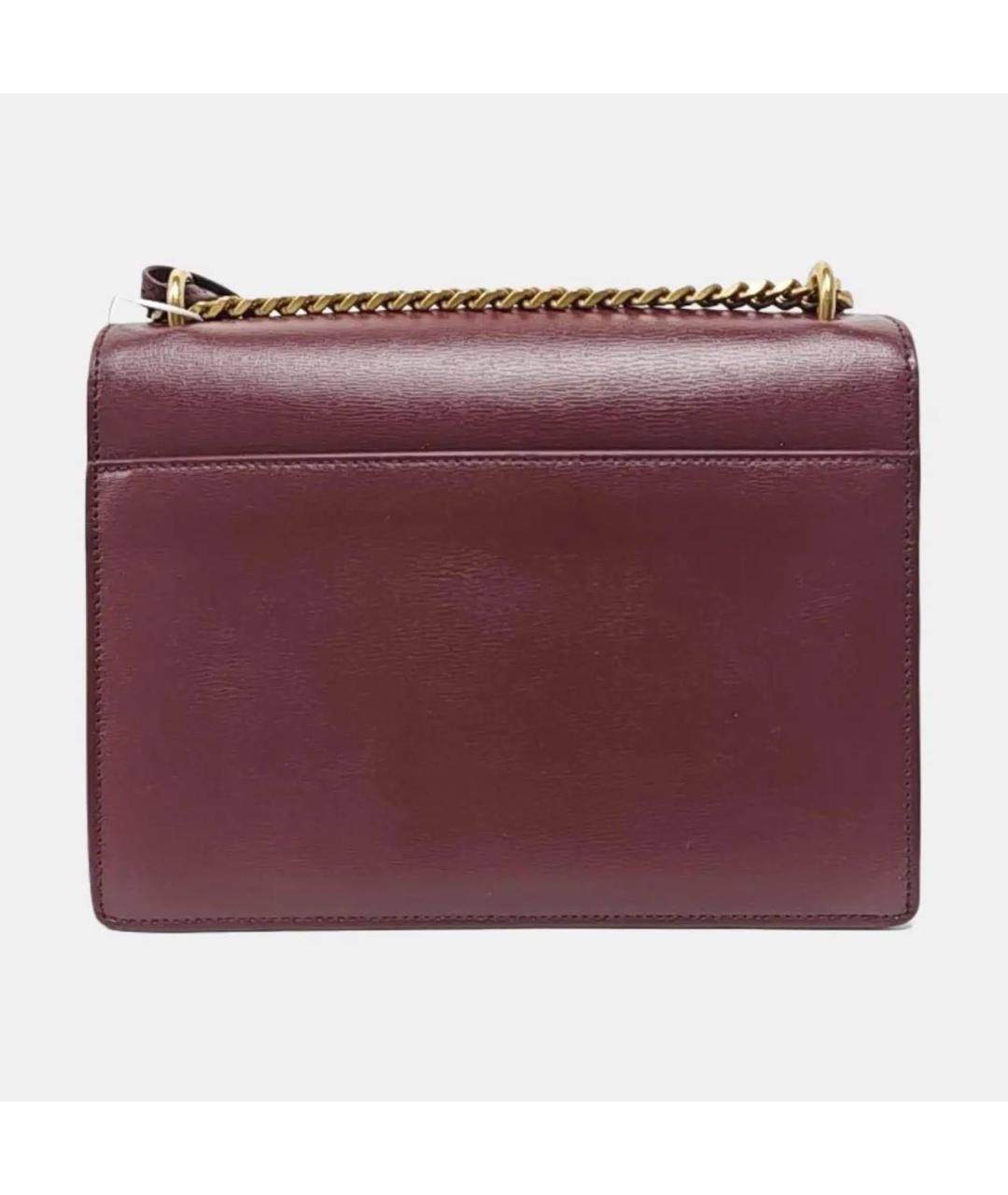 SAINT LAURENT Бордовая кожаная сумка через плечо, фото 4