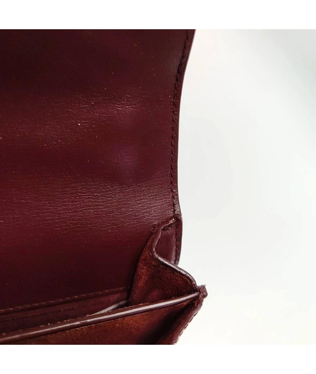 SAINT LAURENT Бордовая кожаная сумка через плечо, фото 7