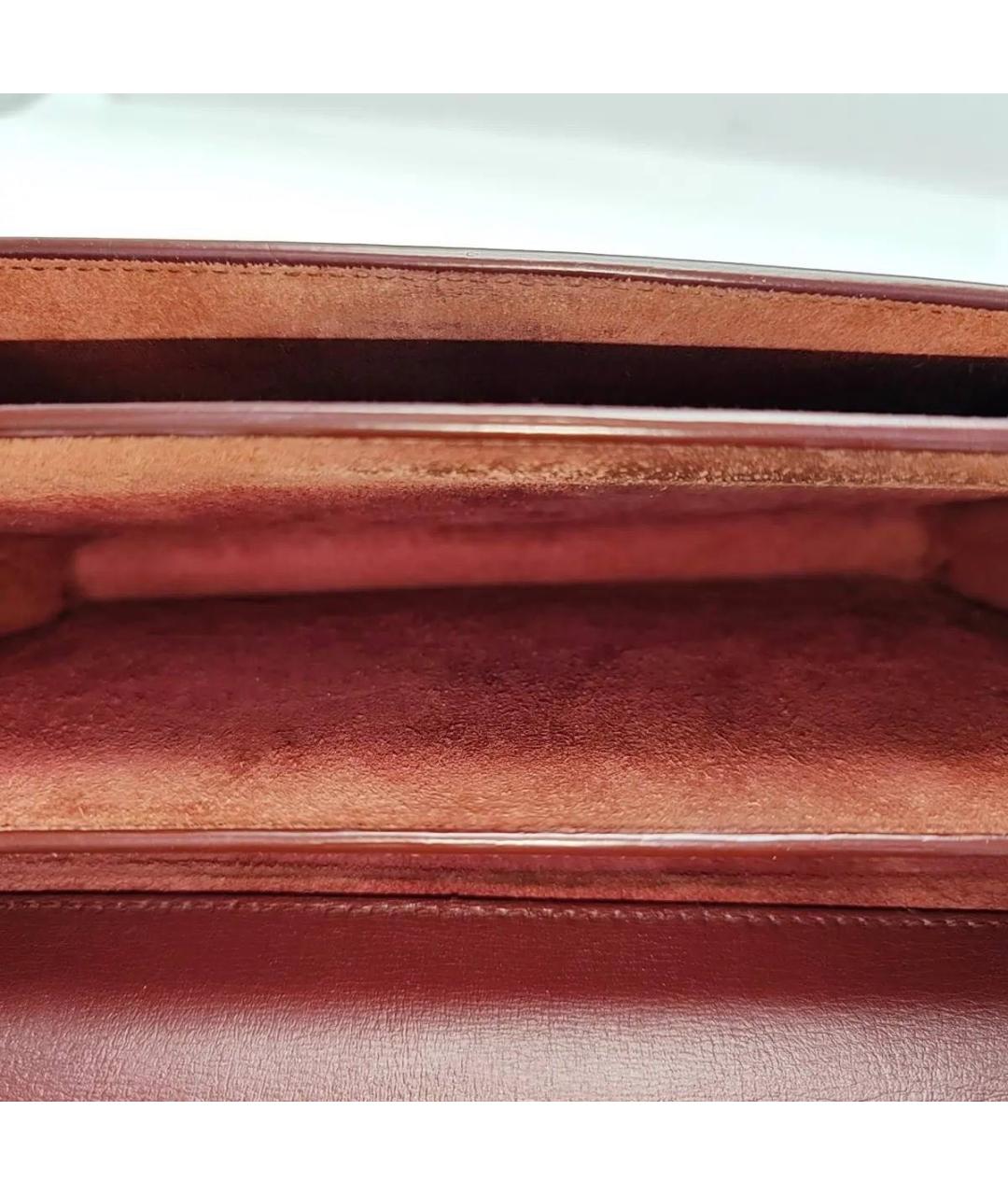 SAINT LAURENT Бордовая кожаная сумка через плечо, фото 5