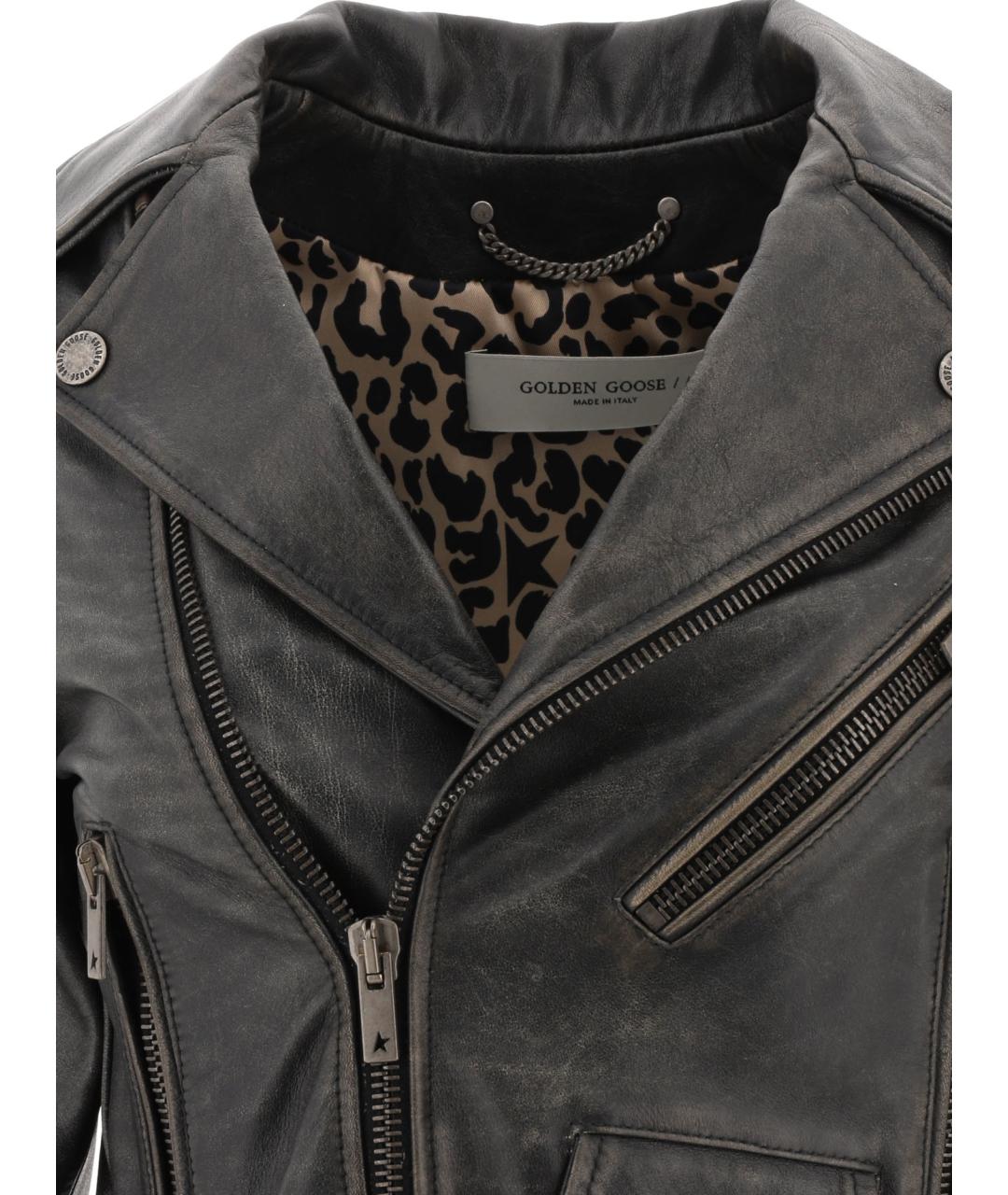 GOLDEN GOOSE DELUXE BRAND Черная кожаная куртка, фото 3