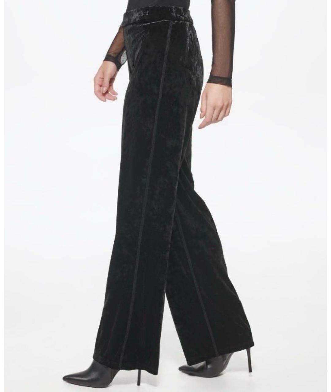DKNY Черные бархатные брюки широкие, фото 5