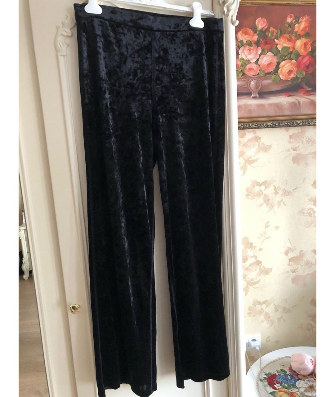 DKNY Черные бархатные брюки широкие, фото 2