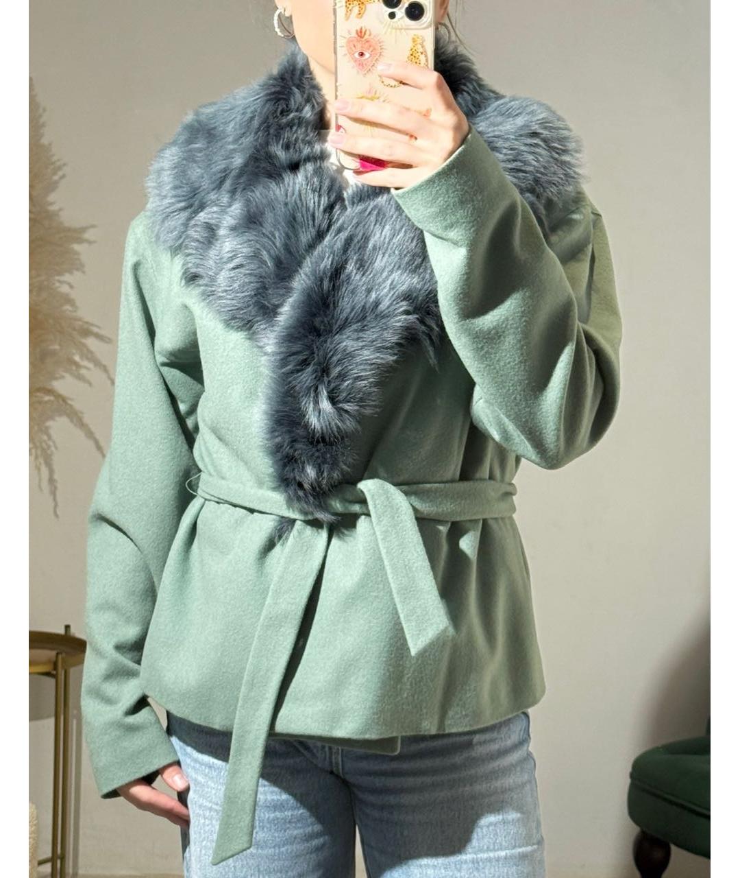 RALPH LAUREN PURPLE LABEL Бирюзовое кашемировое пальто, фото 5