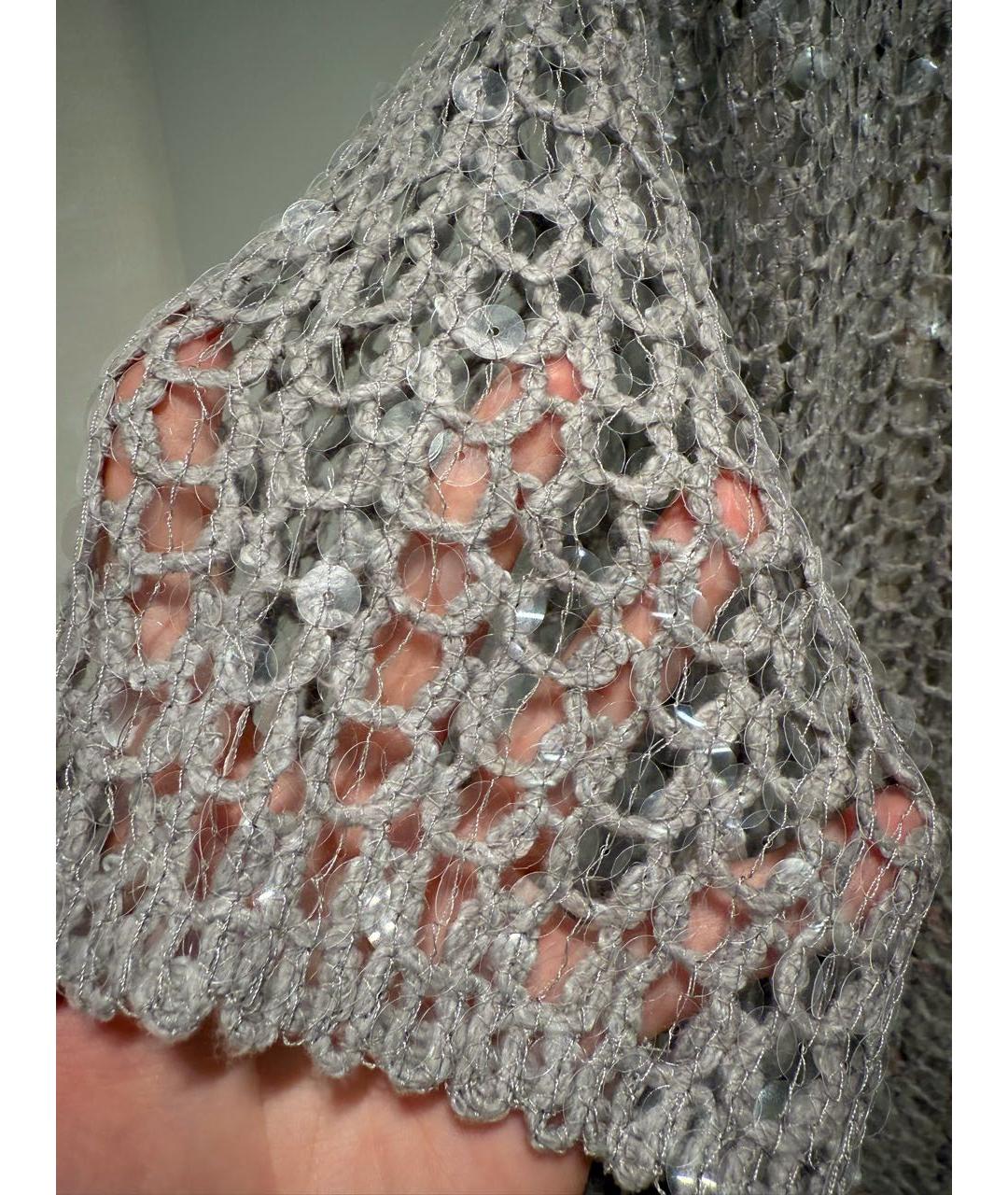 BRUNELLO CUCINELLI Серебряное хлопковое платье, фото 3