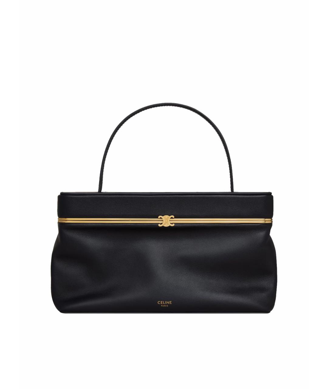 CELINE Черная кожаная сумка с короткими ручками, фото 1