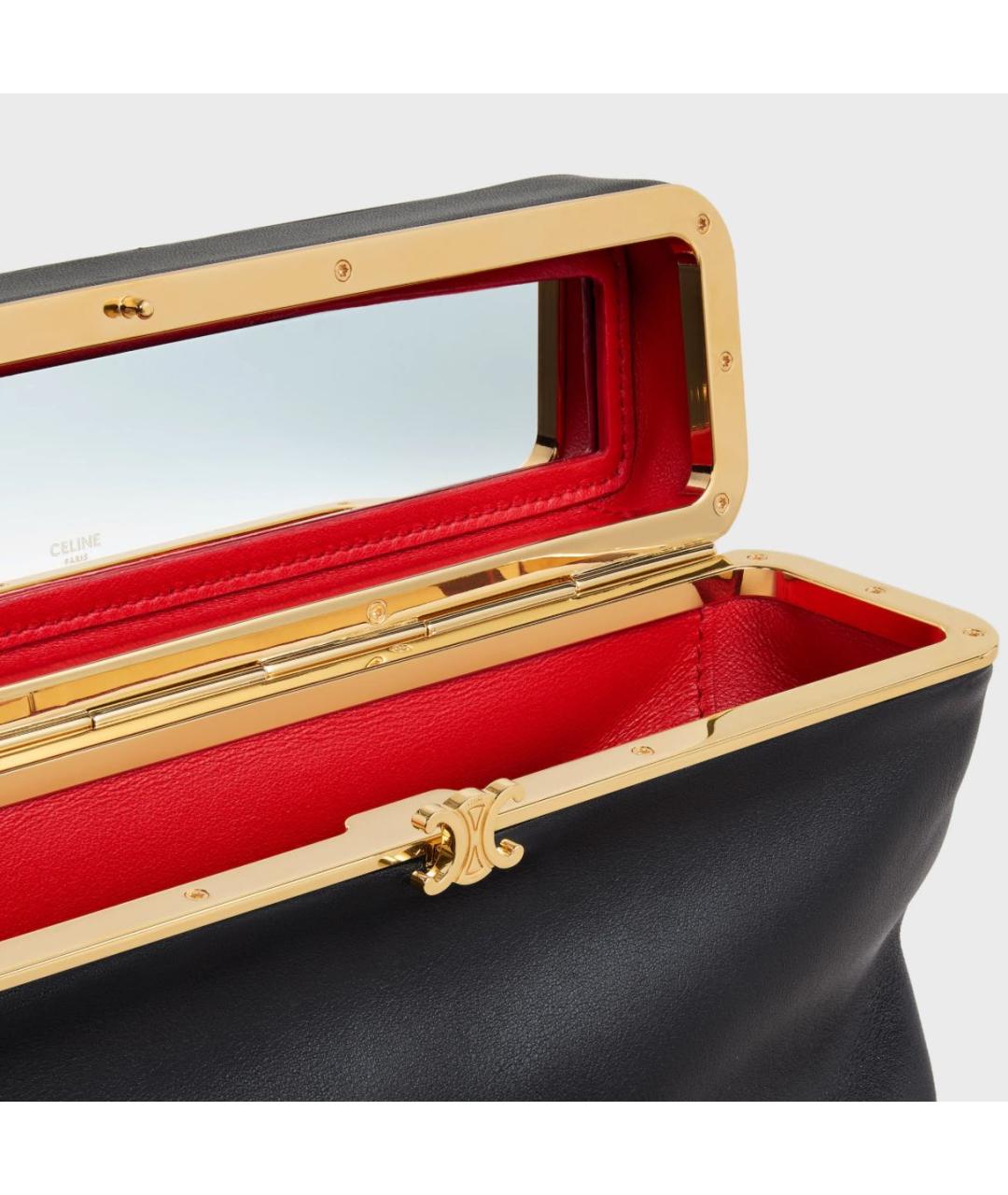 CELINE Черная кожаная сумка с короткими ручками, фото 4