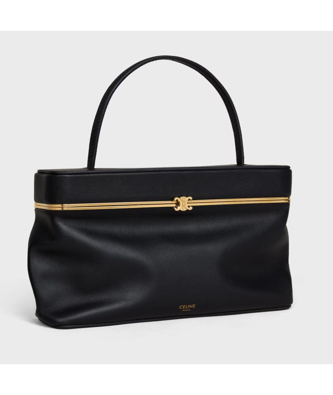 CELINE Черная кожаная сумка с короткими ручками, фото 2