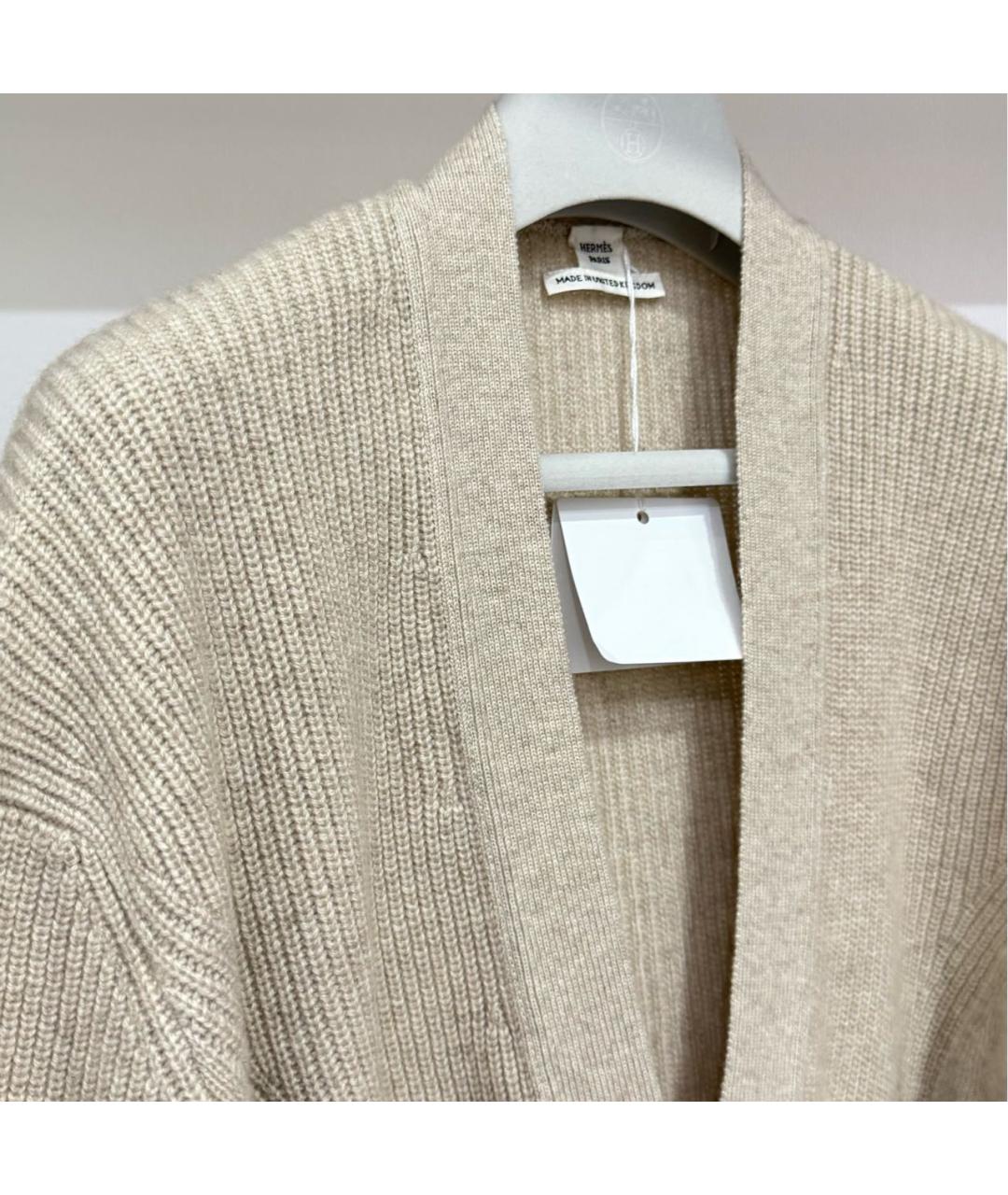 HERMES Бежевый кашемировый кардиган, фото 4